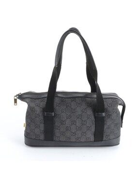 Gucci GG Canvas Leather Shoulder Bag Tote Hand Black Rem